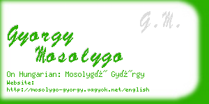 gyorgy mosolygo business card